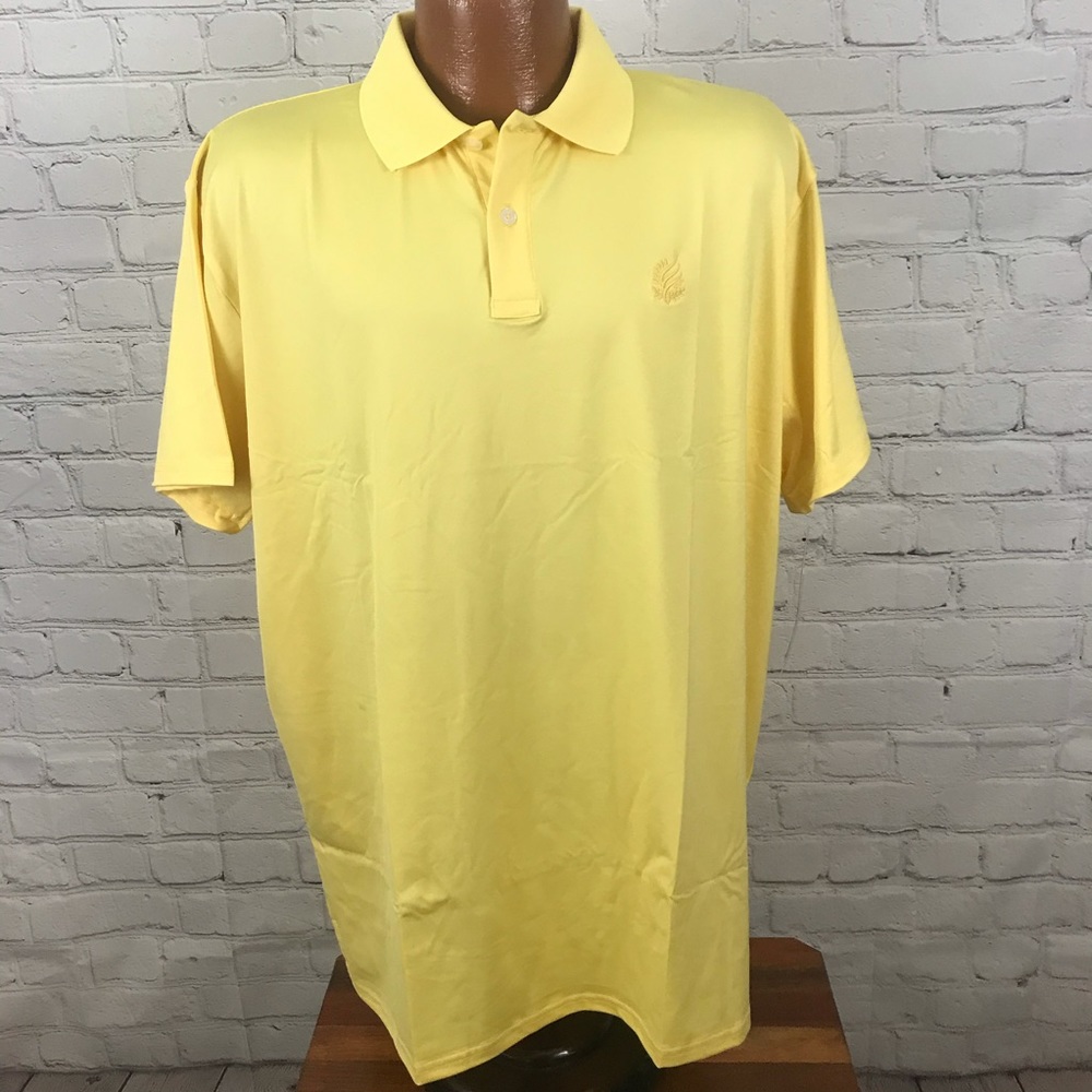 Men Short Sleeve Performance Polo Shirt XXL Yellow